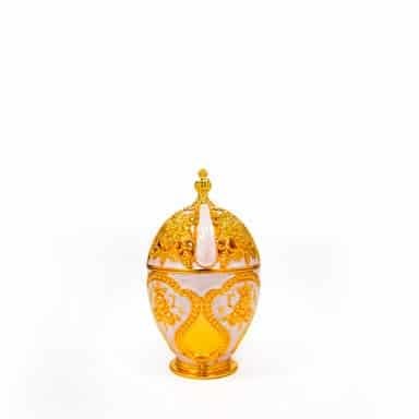 Cream Enamel Gold Floral Luxury Burner by Al Haramain