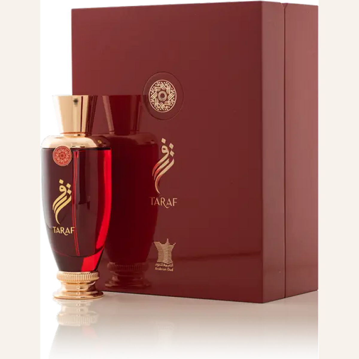 Taraf 100ml by Arabian Oud on cream background