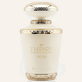 Khadlaj Empire Victor EDP 100ml bottle, Dubai Oud background #f7f3ec