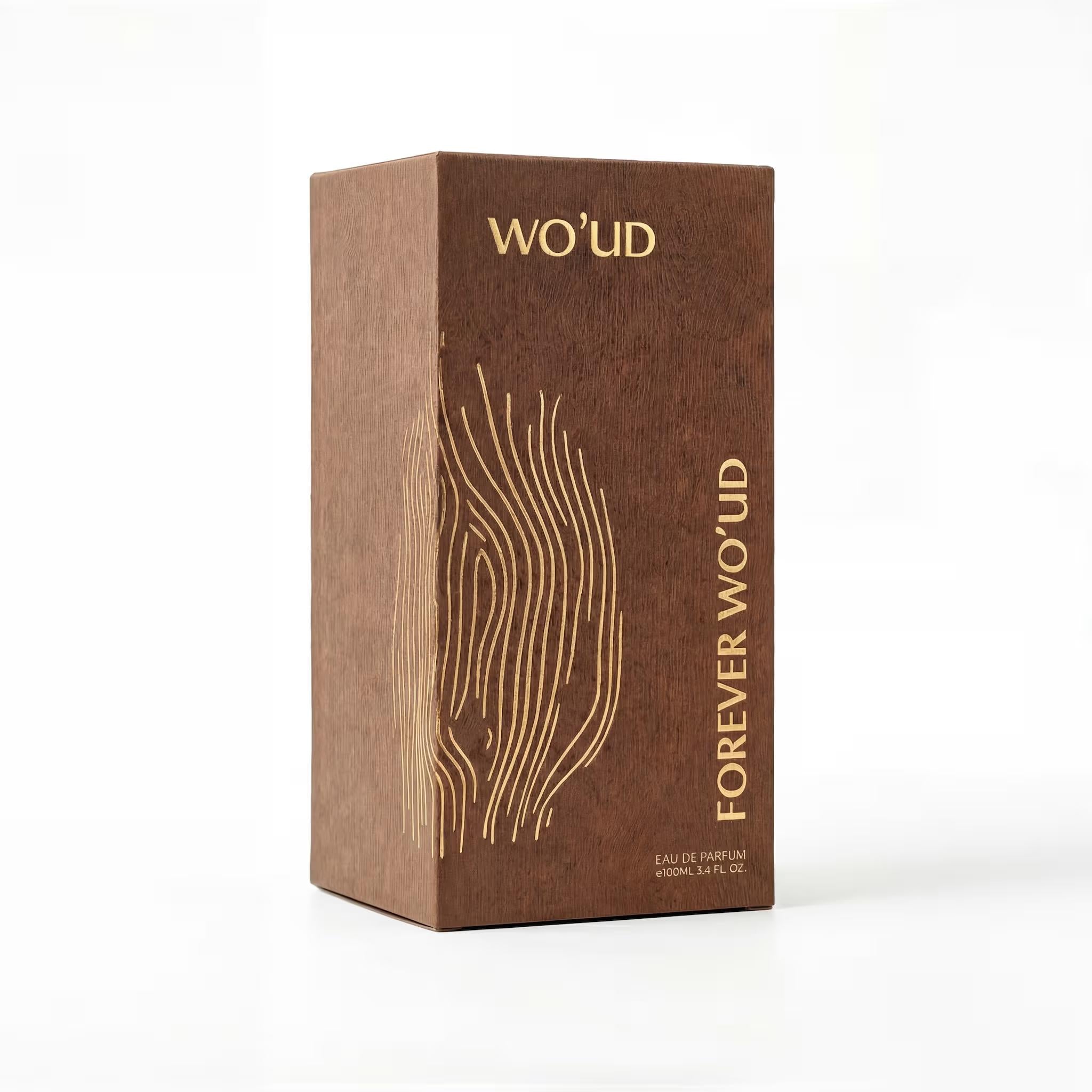 Forever Wo’ud Perfume 100ml box packaging by Dubai Oud