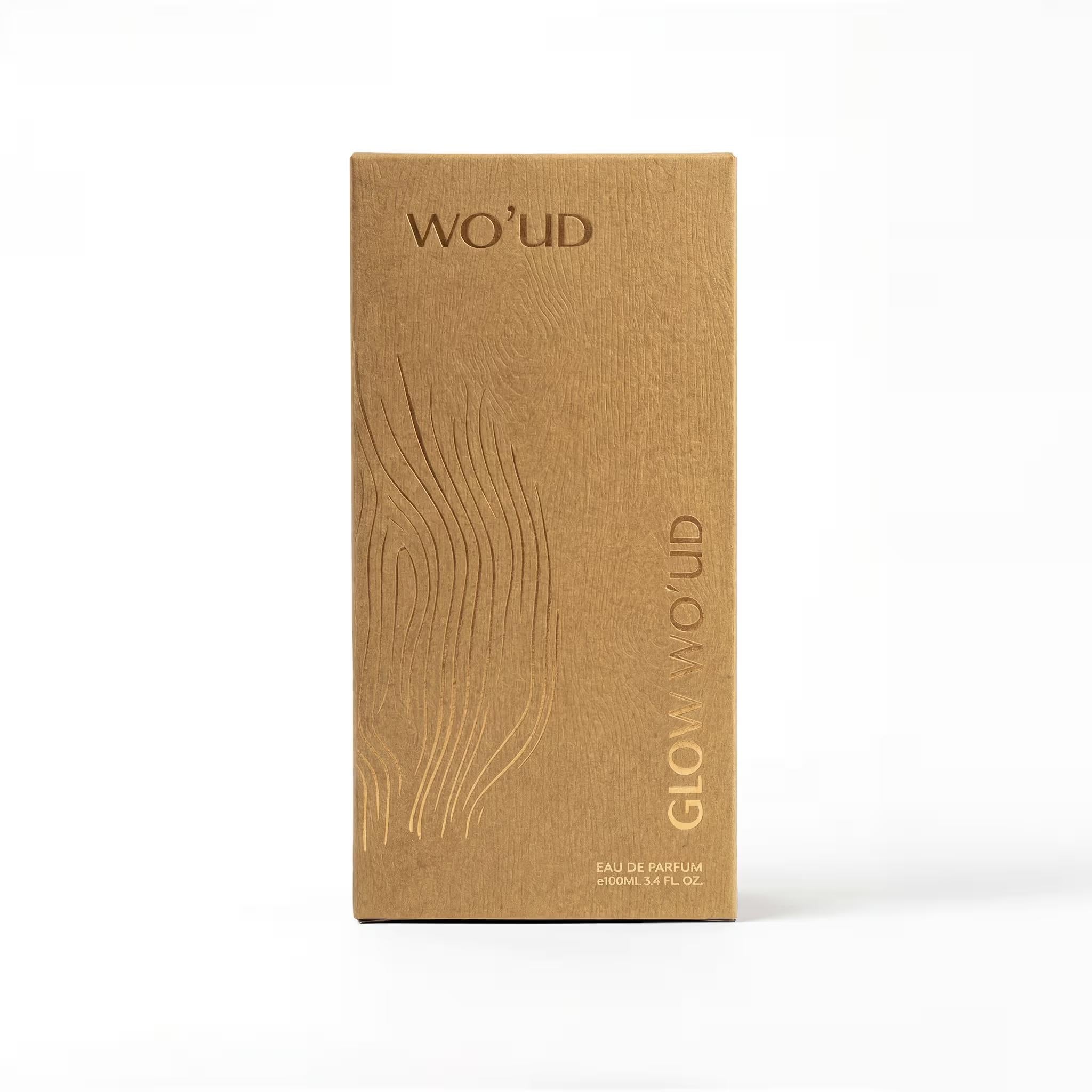 Glow Wo’ud Perfume 100ml luxury packaging by Dubai Oud