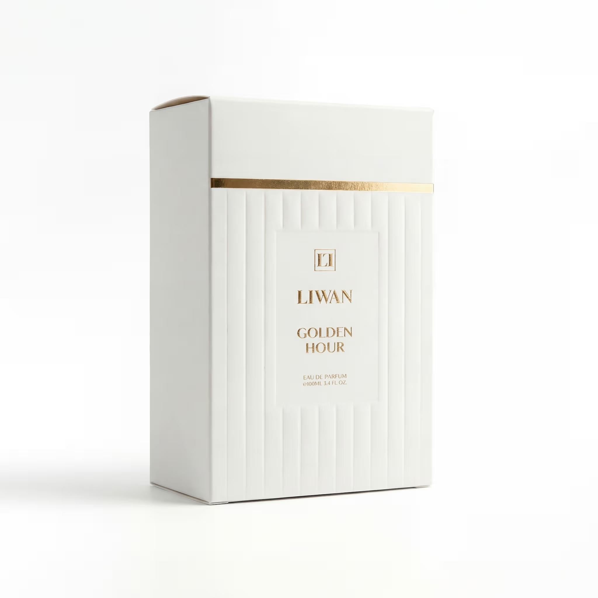 Golden Hour Perfume 100ml luxury packaging by Dubai Oud