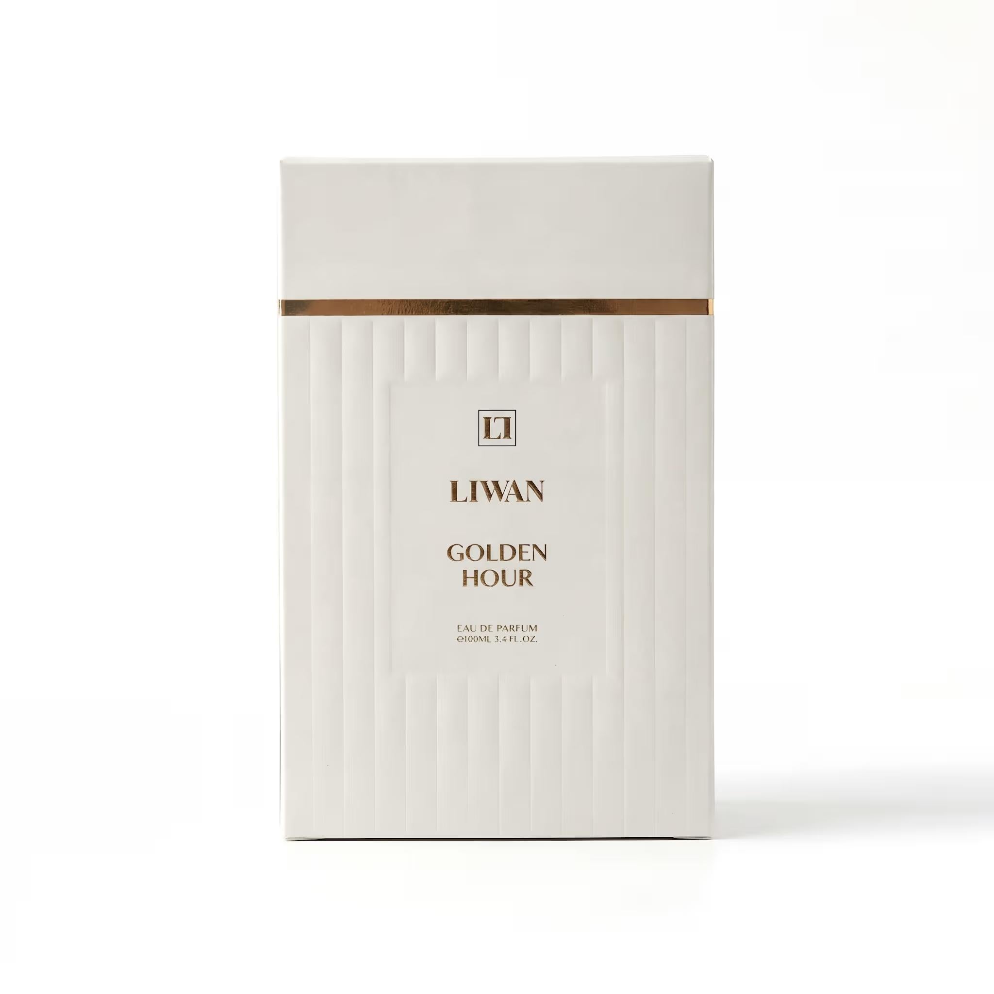 Golden Hour Perfume 100ml box packaging by Dubai Oud
