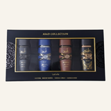 Lattafa Asad Collection 4x25ml Gift Set on cream background