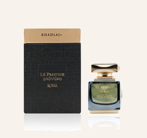 Khadlaj Le Prestige Royal EDP 100ml with box, Dubai Oud background #f7f3ec