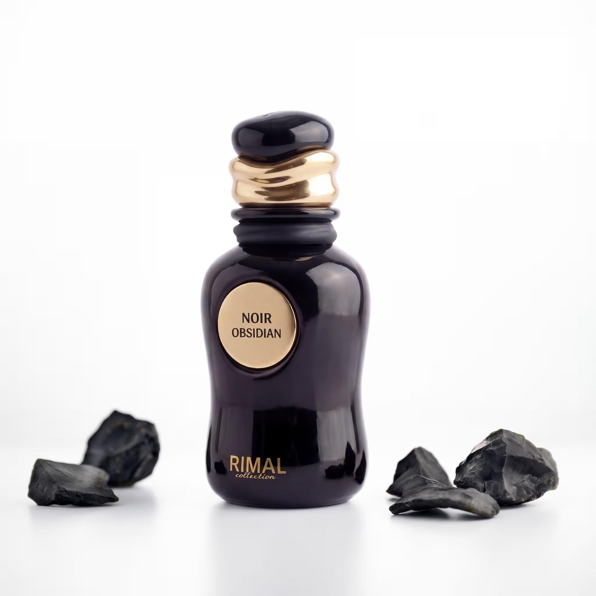 Noir Obsidian Perfume 100ml with obsidian stone styling by Dubai Oud