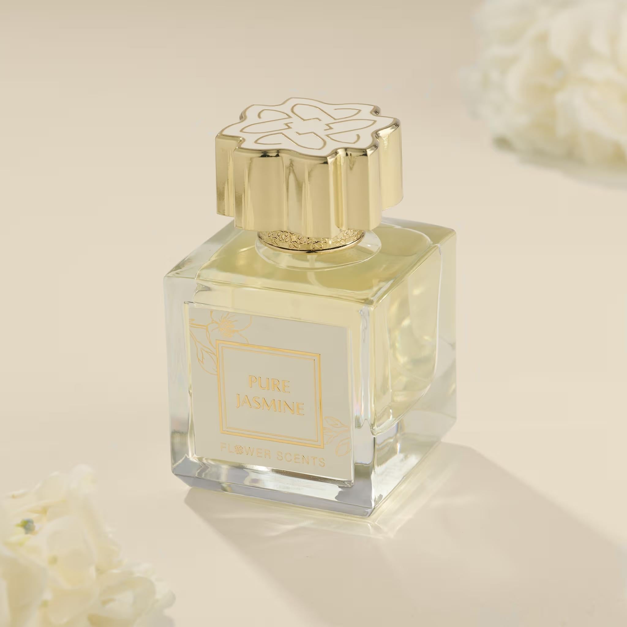 Pure Jasmin Perfume 65ml with jasmine flower styling by Dubai Oud