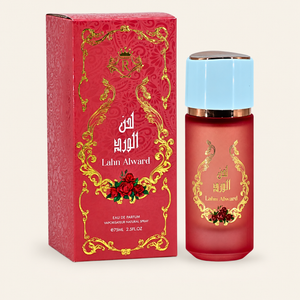Risala Lahn Alward Eau de Parfum 75ml perfume bottle with original box on cream background