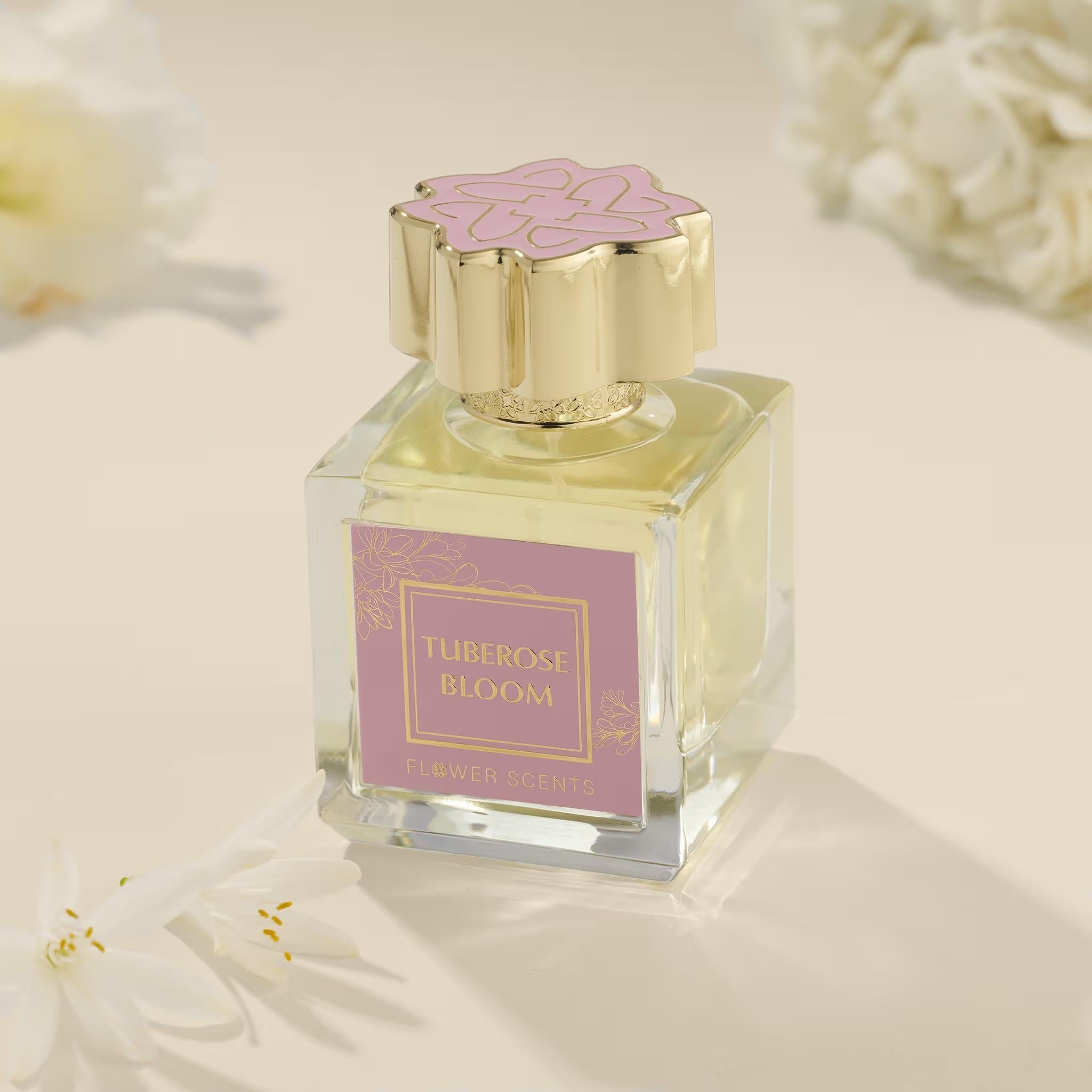 Tuberose Bloom Perfume 65ml with tuberose flower styling by Dubai Oud