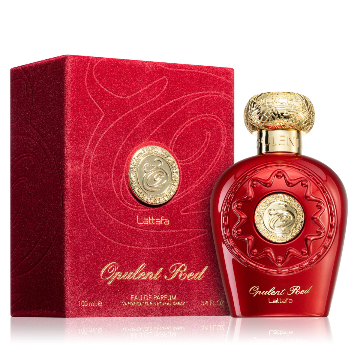 Lattafa Opulent Red Eau de Parfum 100ml bottle and box